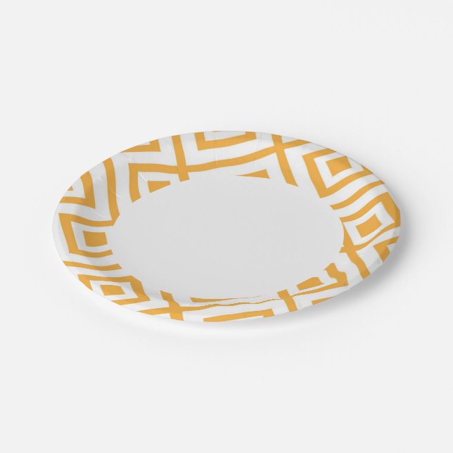 Lozenge shaped geometric pattern paper plates (Angled)