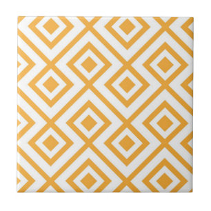 Lozenge shaped geometric pattern tile