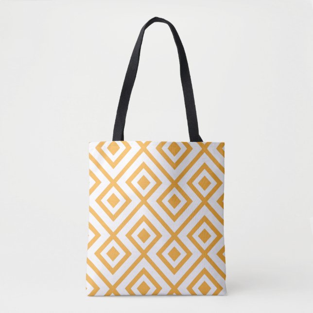 Lozenge shaped geometric pattern tote bag (Front)
