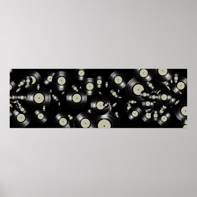 LP music vinyl records black Poster (Front)