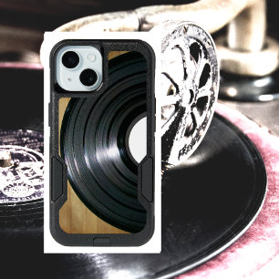 LP Record on Wood Background iPhone 15 Case