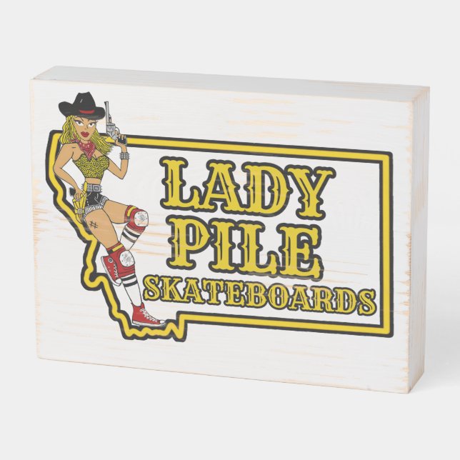 LP state logo Wooden Box Sign (Angled Horizontal)