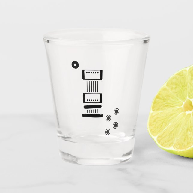 LP-style electric guitar icon Shot Glass (Front)