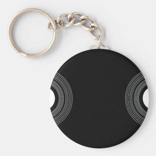 Lp vinyl on black keychain