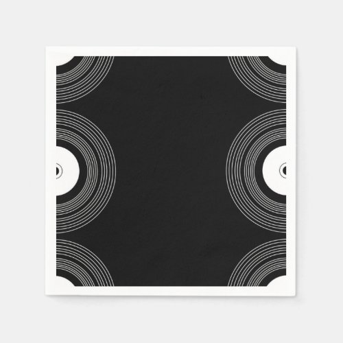 Lp vinyl on black napkins