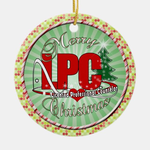 LPC CHRISTMAS  Licensed Professional Counselor Ceramic Ornament