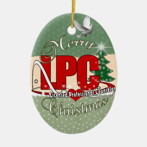 LPC CHRISTMAS  Licensed Professional Counselor Ceramic Ornament