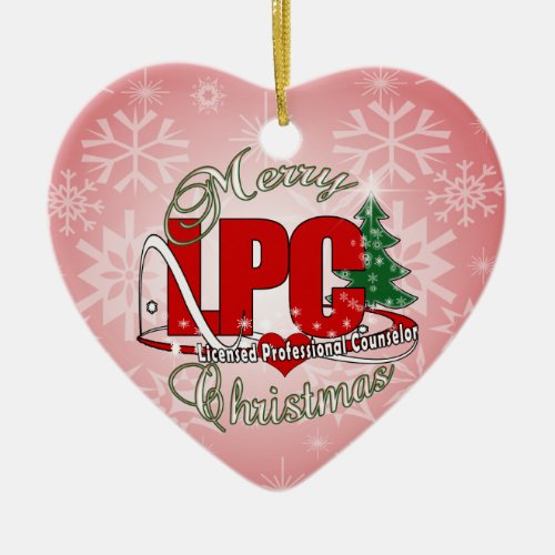 LPC CHRISTMAS  Licensed Professional Counselor Ceramic Ornament