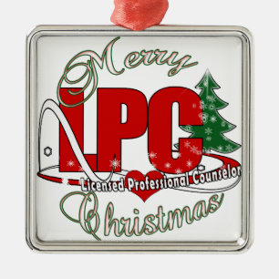 LPC CHRISTMAS  Licensed Professional Counselor Metal Ornament