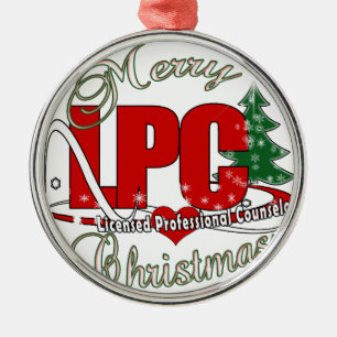 LPC CHRISTMAS  Licensed Professional Counselor Metal Ornament