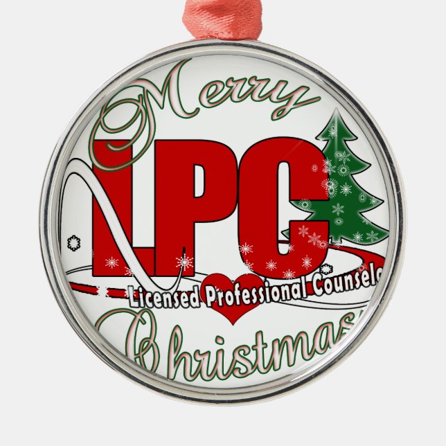 LPC CHRISTMAS  Licensed Professional Counselor Metal Ornament (Front)