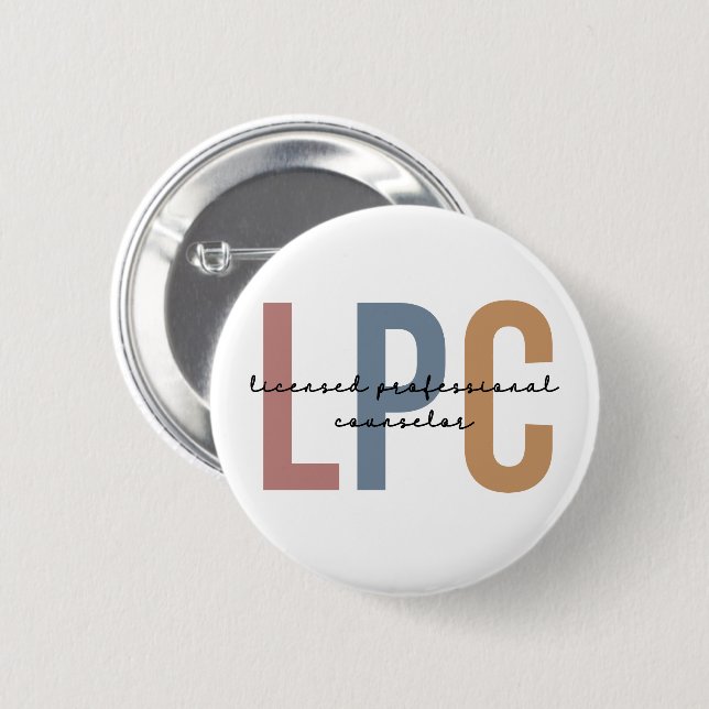 LPC Licensed Professional Counselor Button (Front & Back)