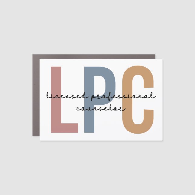 LPC Licensed Professional Counselor Car Magnet (Front)