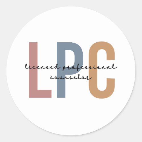 LPC Licensed Professional Counselor Classic Round Sticker