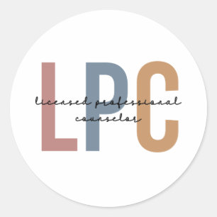 LPC Licensed Professional Counselor Classic Round Sticker
