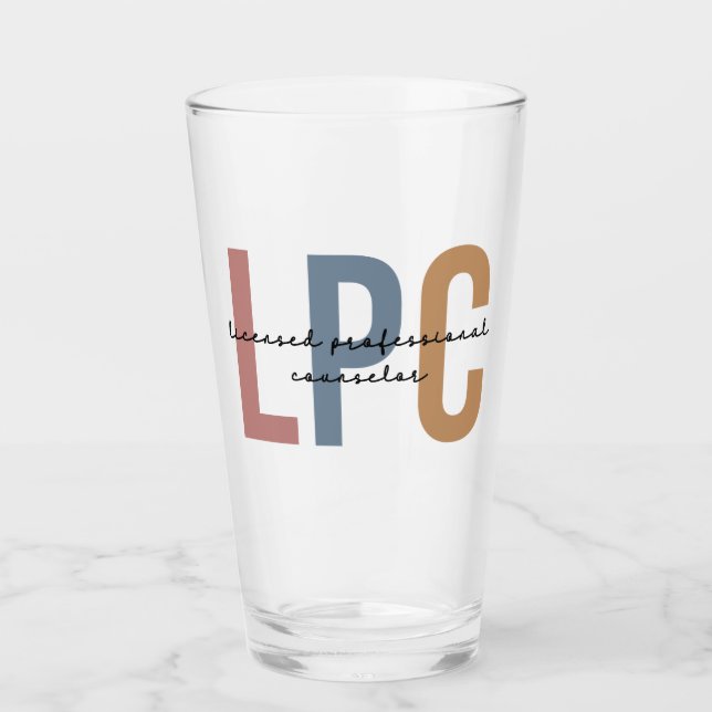 LPC Licensed Professional Counselor Glass (Front)