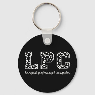 LPC Licensed Professional Counselor Leopard Print Keychain