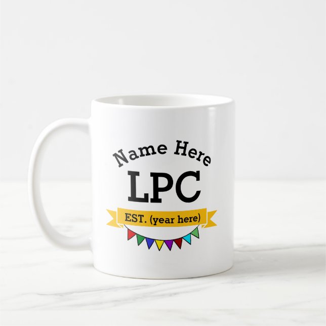 LPC Licensed Professional Counselor Personalized Coffee Mug (Left)