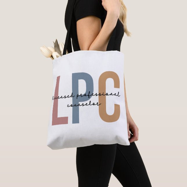 LPC Licensed Professional Counselor Tote Bag (Close Up)