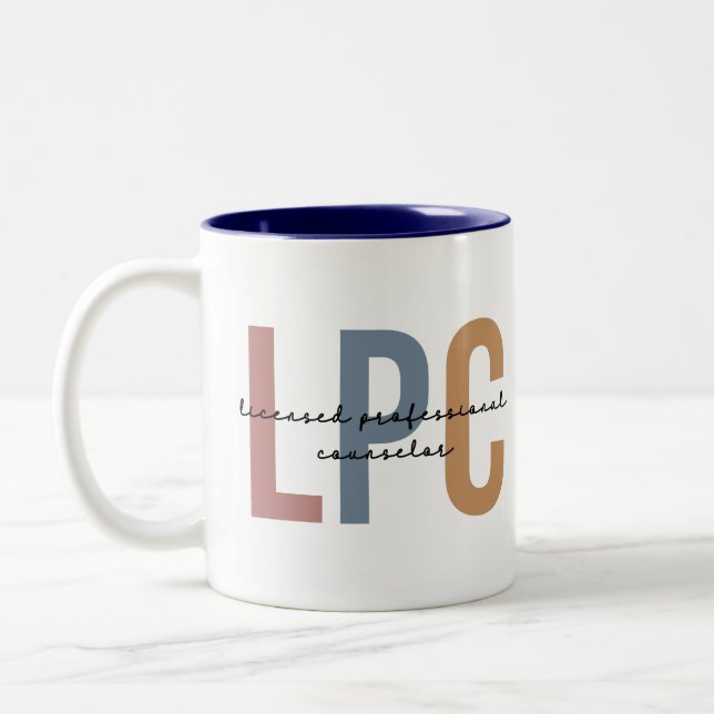LPC Licensed Professional Counselor Two-Tone Coffee Mug (Left)