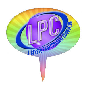 LPC SWOOSH LOGO LICENSED PROFESSIONAL COUNSELOR CAKE TOPPER