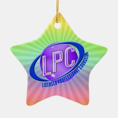 LPC SWOOSH LOGO LICENSED PROFESSIONAL COUNSELOR CERAMIC ORNAMENT