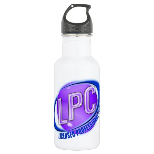 LPC SWOOSH LOGO LICENSED PROFESSIONAL COUNSELOR WATER BOTTLE