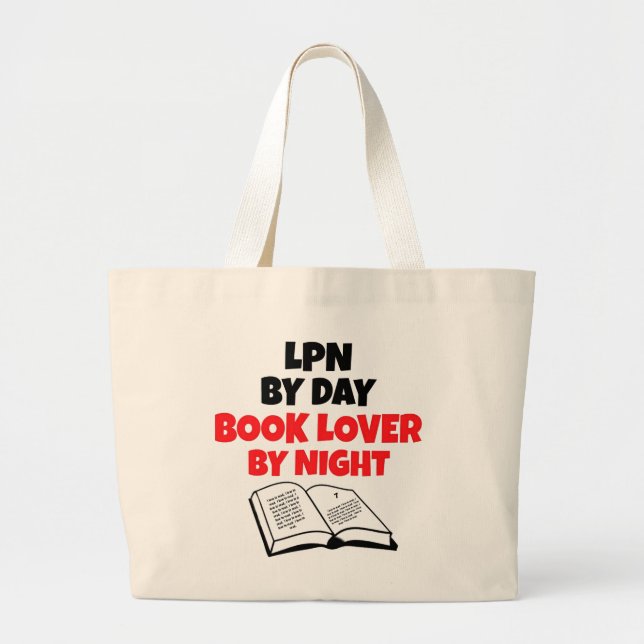 LPN Book Lover Large Tote Bag (Front)