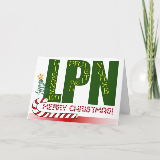 LPN CHRISTMAS LICENSED PRACTICAL NURSE HOLIDAY CARD (Front)