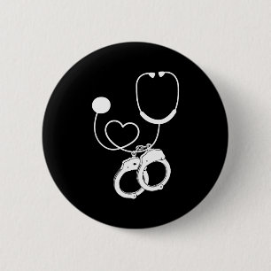 Lpn Correctional Nurse Nursing Stethoscope Officer Button