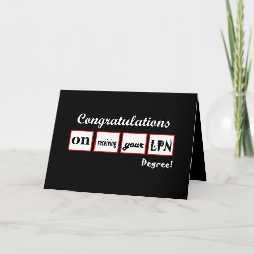 LPN Degree _ CUSTOM NAME Congratulations _ Card