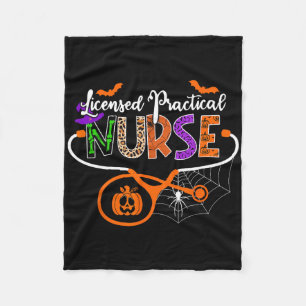 Lpn Licensed Practical Nurse Halloween Stethoscope Fleece Blanket
