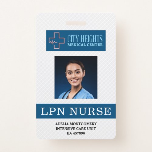 LPN Licensed Practical Nurse Name Photo ID Logo Badge