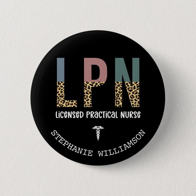 LPN Licensed Practical Nurse Personalized Button (Front)