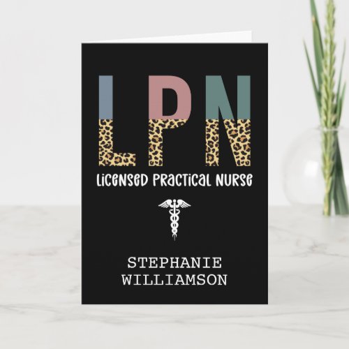LPN Licensed Practical Nurse Personalized Card