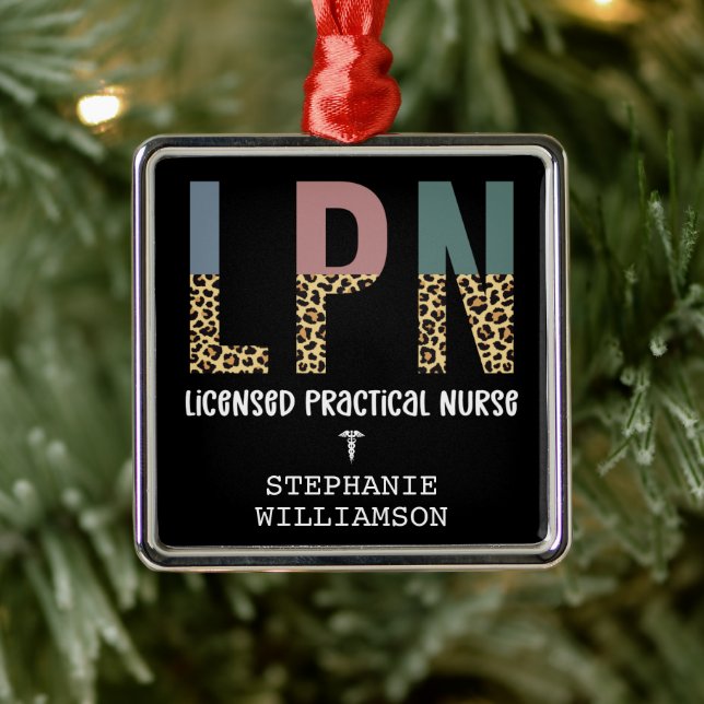 LPN Licensed Practical Nurse Personalized Metal Ornament (Tree)