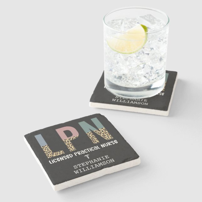 LPN Licensed Practical Nurse Personalized Stone Coaster (Side)