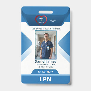 LPN Licensed Practical Nurse Photo Hospital Logo Badge