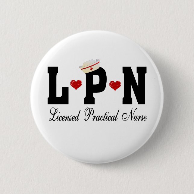 LPN Licensed Practical Nurse Pinback Button (Front)