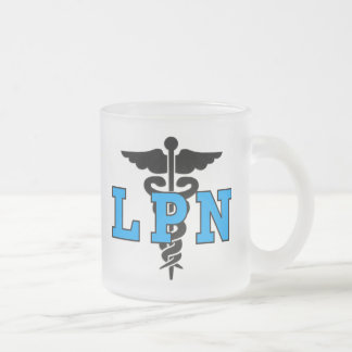 LPN Medical Symbol Frosted Glass Coffee Mug