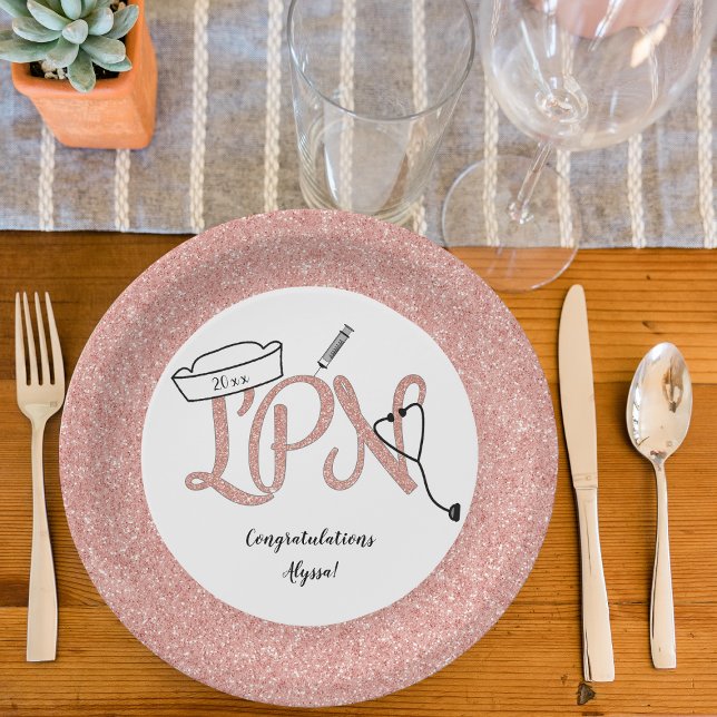 LPN Nurse graduation pinning party decor Paper Plates (Creator Uploaded)