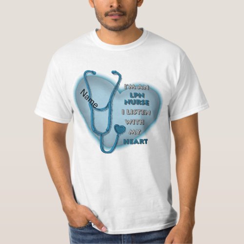 LPN Nurse Heart  custom name t_shirt