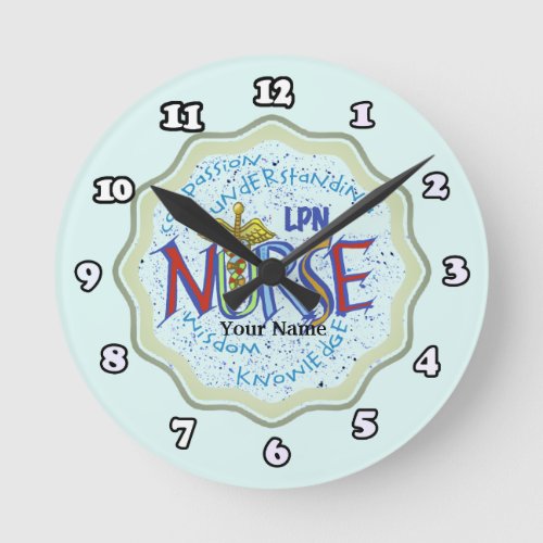 LPN Nurse Motto custom name clock