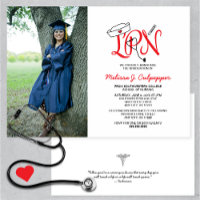 LPN Nurse photo graduation pinning party / red