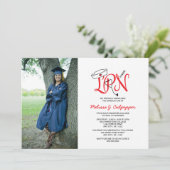 LPN Nurse photo graduation pinning party / red Invitation (Standing Front)