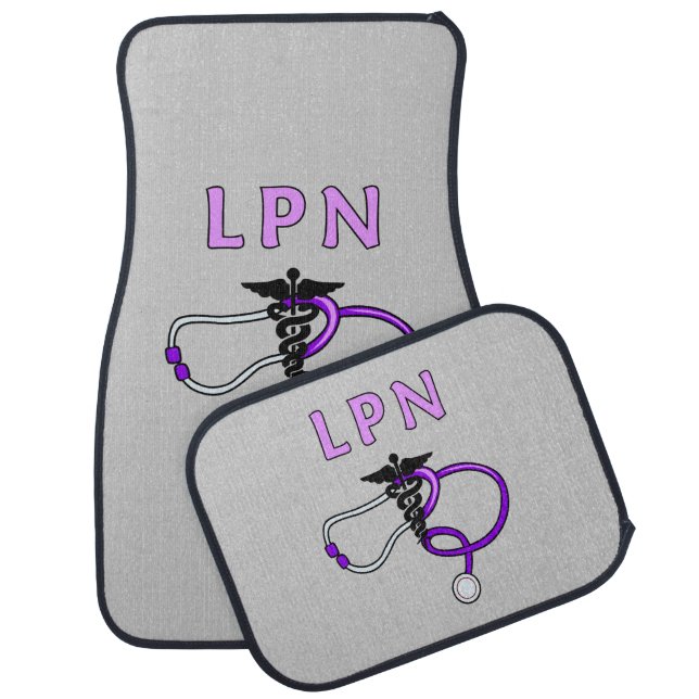 LPN Nurse Stethoscope Car Mat (Set)