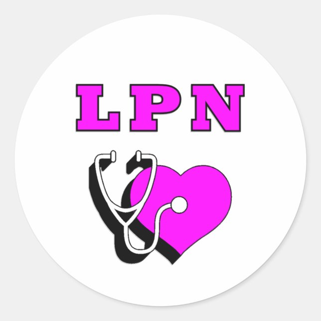 LPN Nurses Care Classic Round Sticker (Front)