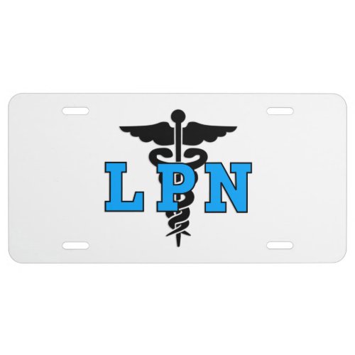 LPN Nurses Symbol License Plate