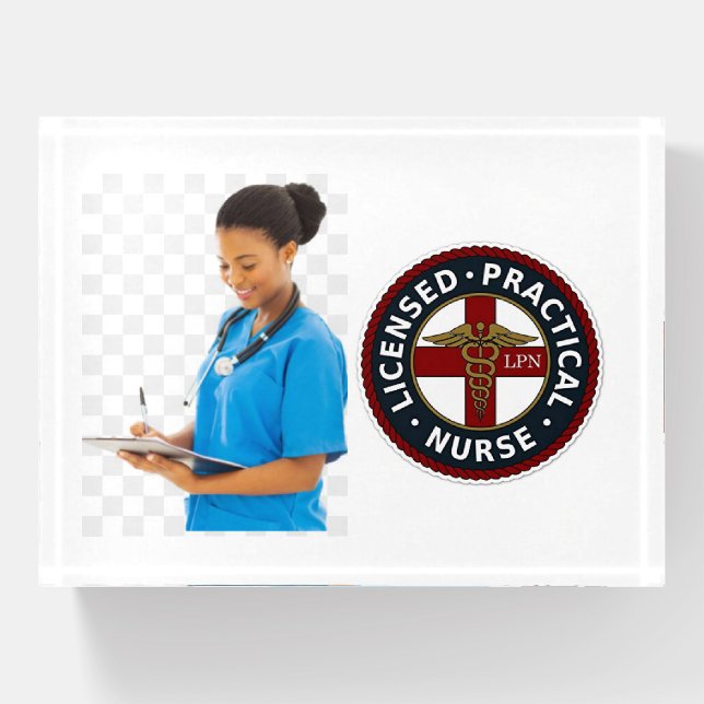 LPN Photo Nurse Paperweight (Front)
