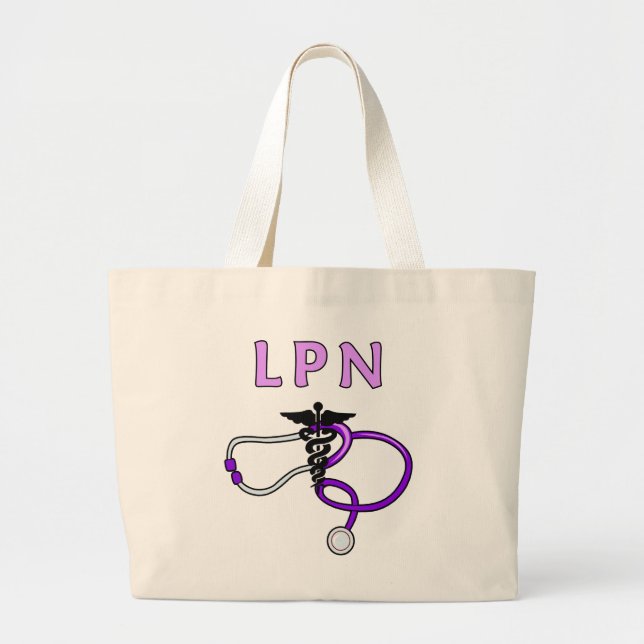 LPN Stethoscope Large Tote Bag (Front)
